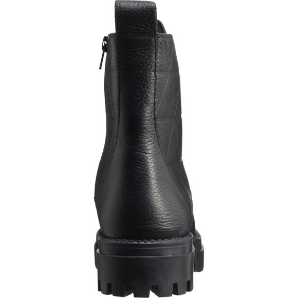 NEW SHOECOLATE Made in India Quilted Zip Boots - Leather  For Women black 463sn - Picture 5 of 6